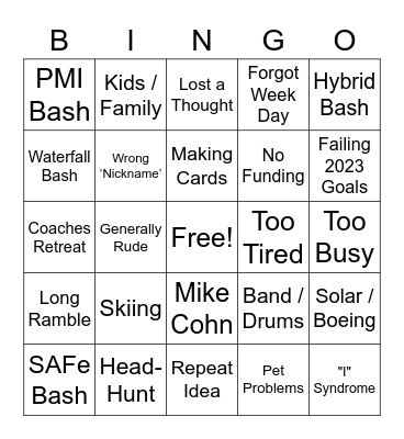 Scotto Bingo Card