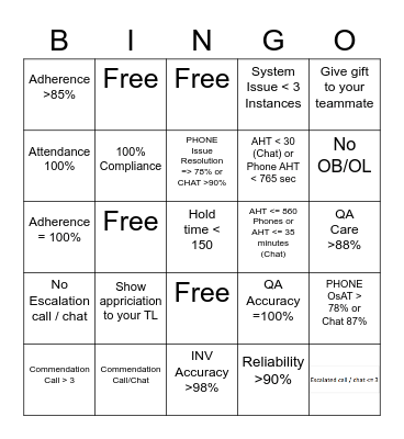 WH Bingo Card