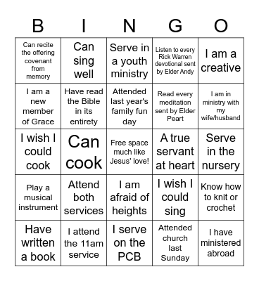 We are family Bingo Card