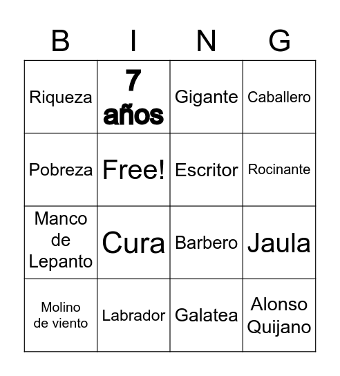 Bingo Histórico Bingo Card