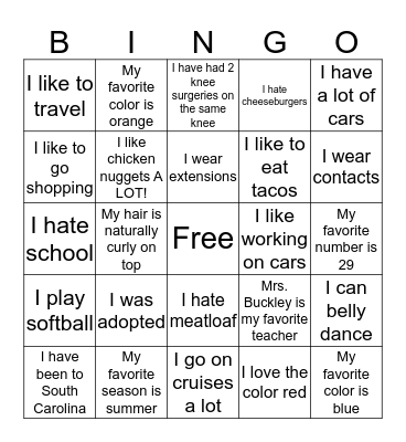Bingo Card