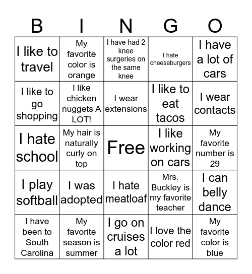 Bingo Card