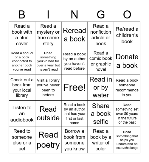 May/June Book Bingo Card