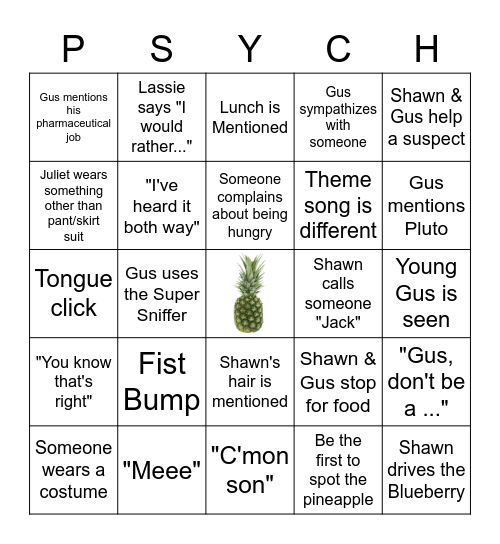 PSYCH Bingo Card