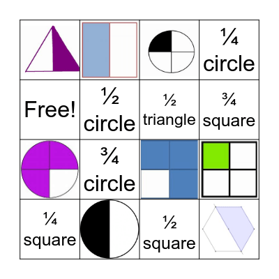 Fraction Bingo Card