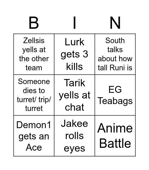 Bingo Card