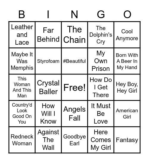 Amy W's Bingo Card