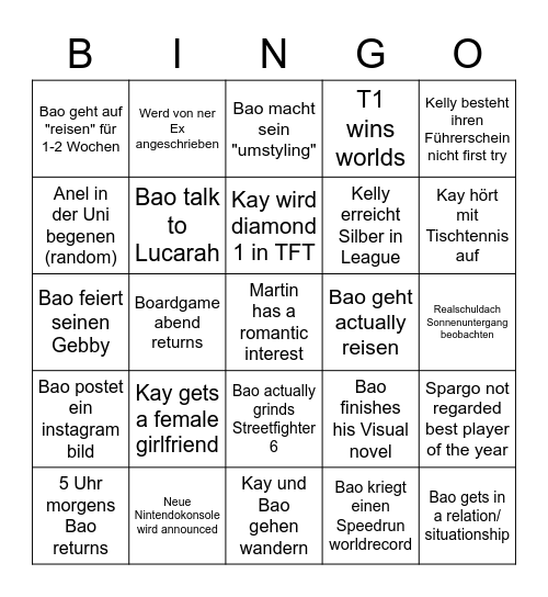 Shadrinja Bingo Card