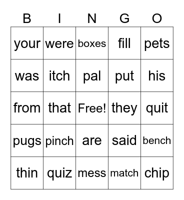 Let's Go Bingo Card
