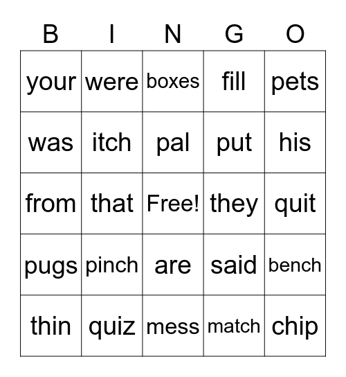 Let's Go Bingo Card