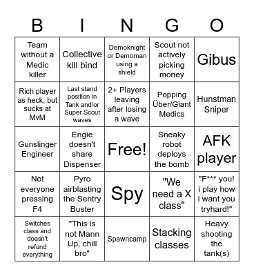 Az!MvM (Boot Camp) Bingo! Bingo Card