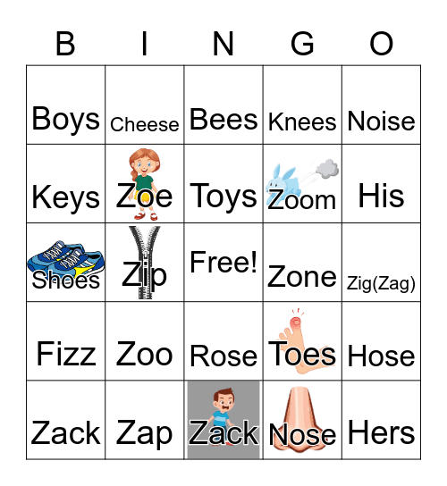 Z Bingo!!! Bingo Card