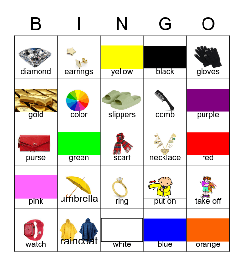 clothes-2 Bingo Card