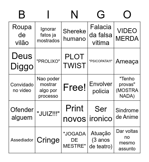 Ralucados Bingo Card