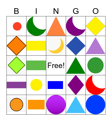 Colors Bingo Card