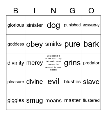 i hate you all Bingo Card