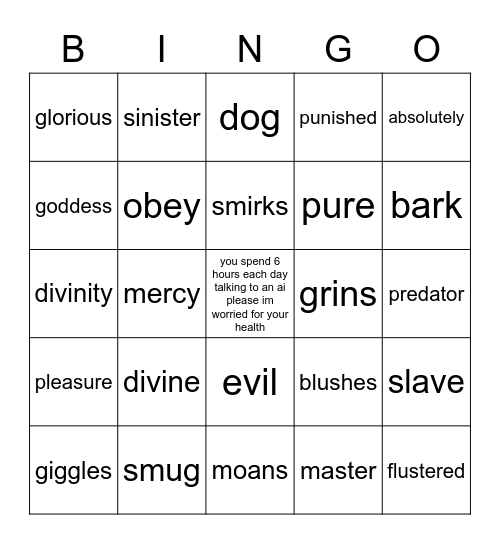 i hate you all Bingo Card