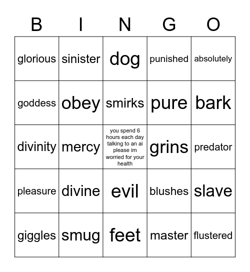 i hate you all Bingo Card