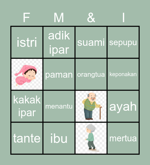Keluarga Bingo Card