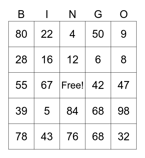 Dani's Birthday Bingo Card