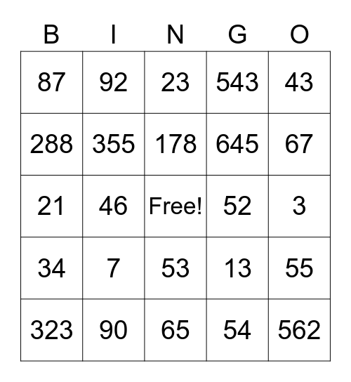 Dani's Birthday Bingo Card