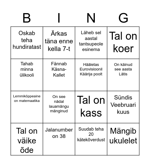 Inimbingo Card