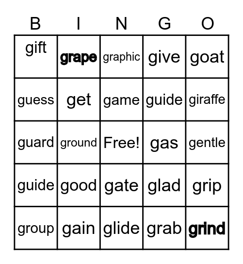 Gr blend Bingo Card