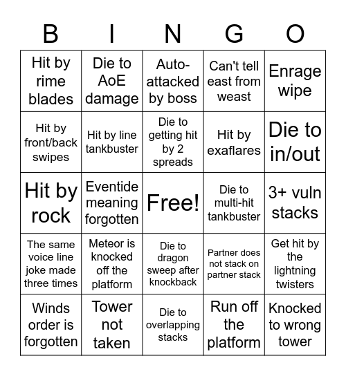 Voidcast Dais (Extreme) Bingo Card