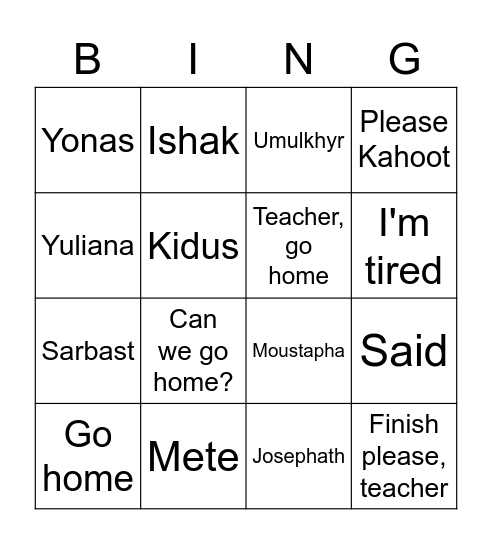 NSA Bingo Card