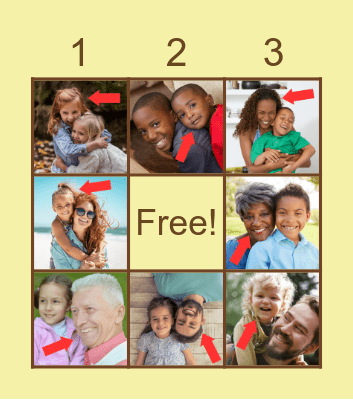 Family Members Bingo Card