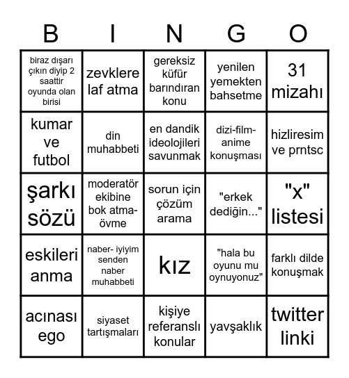 TOMBALA SHINIGAMI TOMBALAA Bingo Card