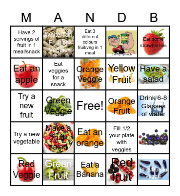 M&B Eat the Rainbow Bingo Card