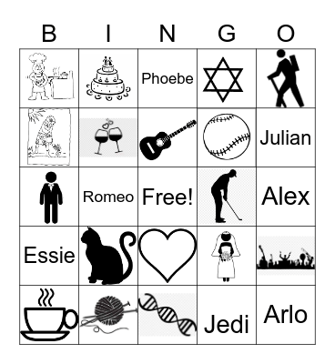 Jane & Geoffrey Wedding Bingo Card