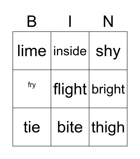 /igh/ Bingo Card