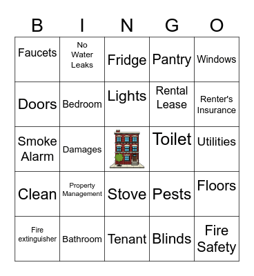 Housing Bingo Card