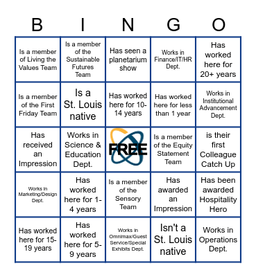 Colleague Catch Up #2 Bingo Card