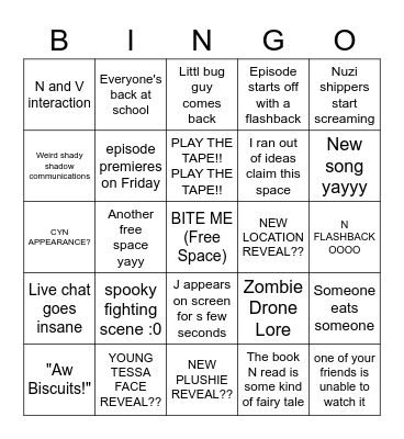Murder Drones 5 Bingo Card