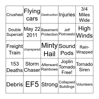 Joplin Bingo Card