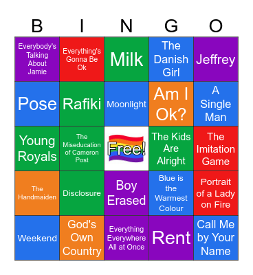 Pride Movies/TV Bingo Card