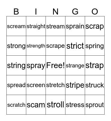 Sort 37 Triple R Blends-SCR,STR, SPR Bingo Card