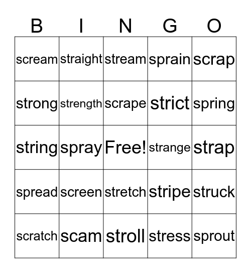 Sort 37 Triple R Blends-SCR,STR, SPR Bingo Card