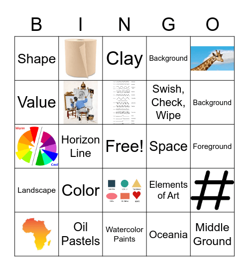 HT 3rd Grade Art Around the Globe Bingo Card