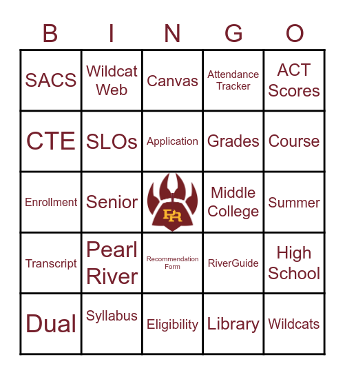 Dual Enrollment Bingo Card