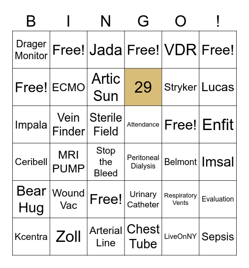 Skills Fair Bingo Card
