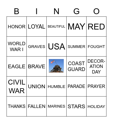 MEMORIAL DAY CELLEBRATION Bingo Card