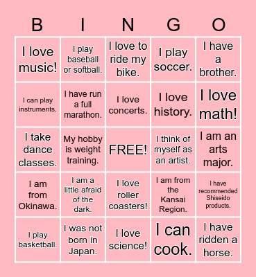 Meet Me Bingo Card