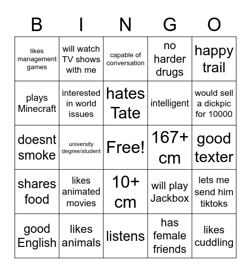 I would Bingo Card