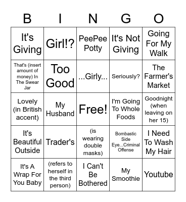 Malinda Bingo Card