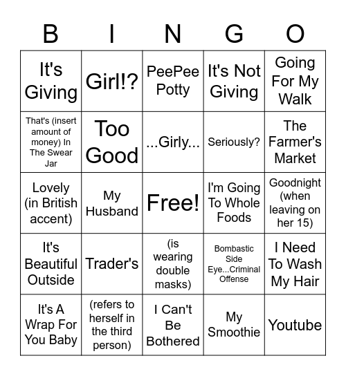 Malinda Bingo Card