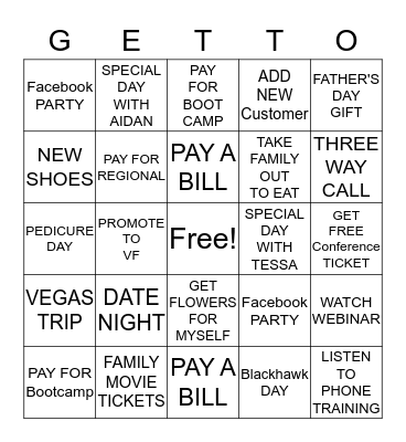 RENEE'S "GETTO" BUSINESS Bingo Card